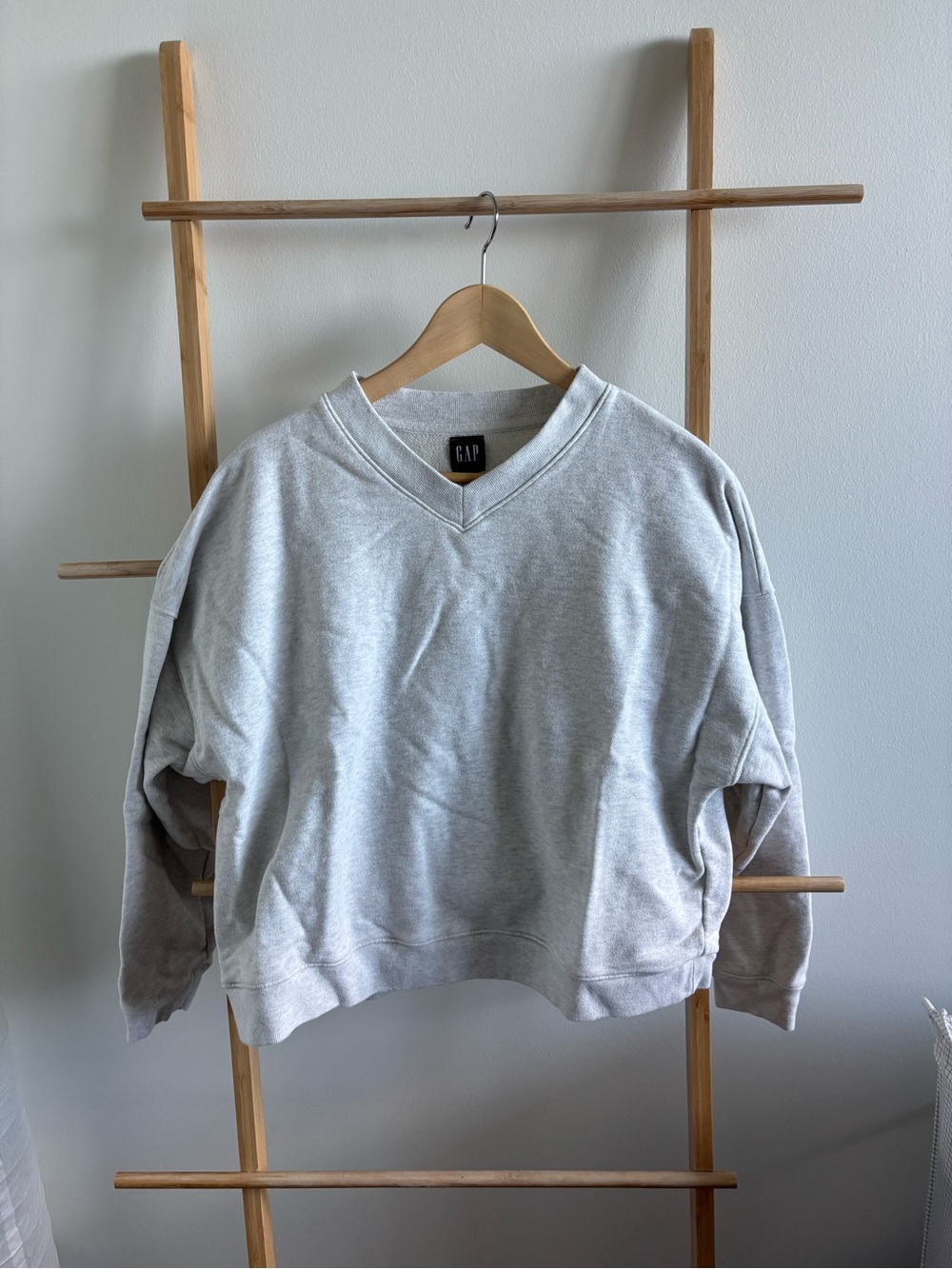 GAP Light Gray V-Neck Sweatshirt